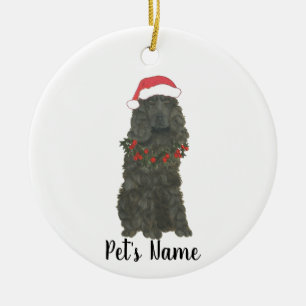 Personalized Black Cocker Spaniel Christmas Ceramic Ornament