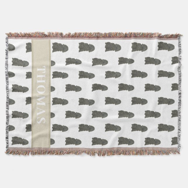 Personalized Black Cocker Spaniel Throw Blanket (Front)