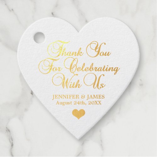 Personalized Black Color Gold Thank You Wedding Fo Foil Favor Tags