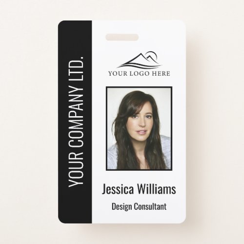 Personalized Black Corporate Employee Security ID Badge