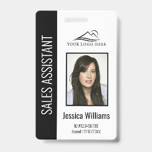 Personalized Black Corporate Employee Security ID Badge