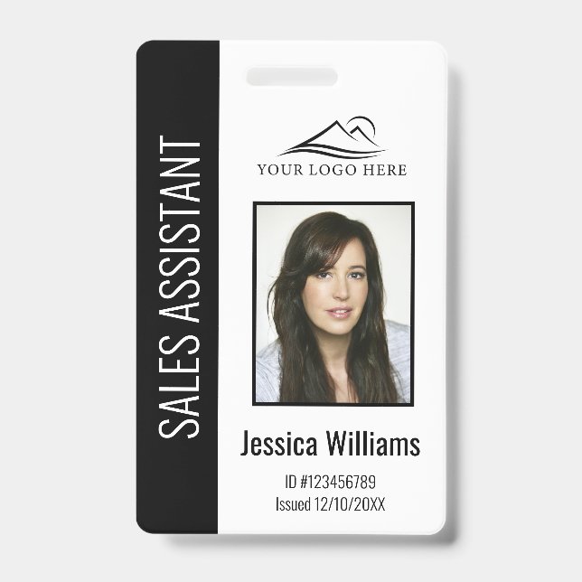 Personalized Black Corporate Employee Security ID Badge (Front)
