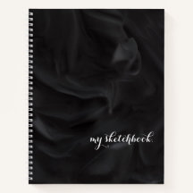 Personalized Black Cover Minimalist Sketchbook No