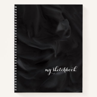 Personalized Black Cover Minimalist Sketchbook No Notebook