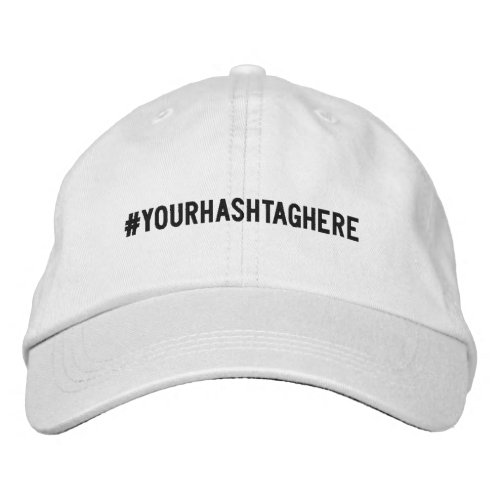 Personalized black custom hashtag text name embroidered baseball cap