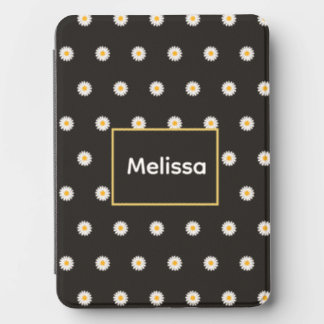 Personalized Black Daisy Flower All Over Pattern Kindle Cover