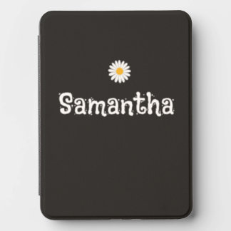 Personalized Black Daisy Flower & Name Kindle Cover
