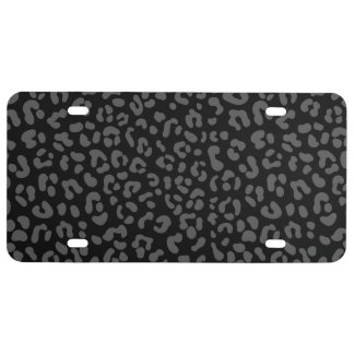 personalized Black/Dark Gray Cheetah Leopard License Plate