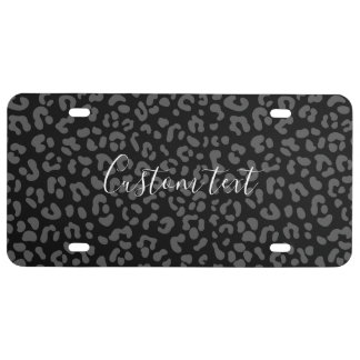 personalized Black/Dark Gray Cheetah Leopard License Plate