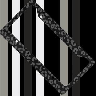 personalized Black/Dark Gray Cheetah Leopard License Plate Frame