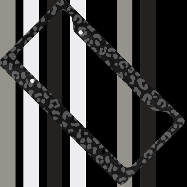 personalized Black/Dark Gray Cheetah Leopard License Plate Frame (Creator Uploaded)