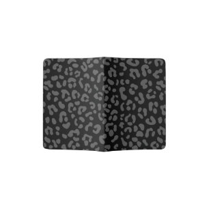 personalized Black/Dark Gray Cheetah Leopard Passport Holder