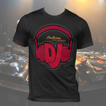 Personalized Black Dj Tee by mixedworld at Zazzle