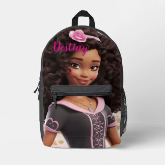 Personalized Black doll Printed Backpack