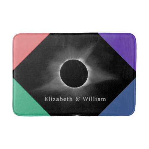 Personalized Black Eclipse Square Colored Triangle Bath Mat