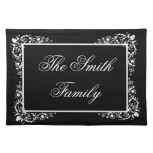 Personalized Black Elegant Placemat
