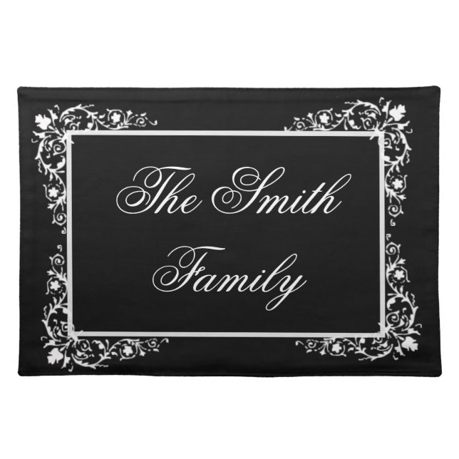 Personalized Black Elegant Placemat (Front)