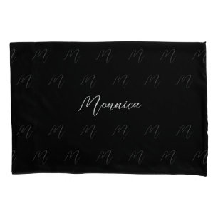 Personalized Black Elegant Script Pillow Case