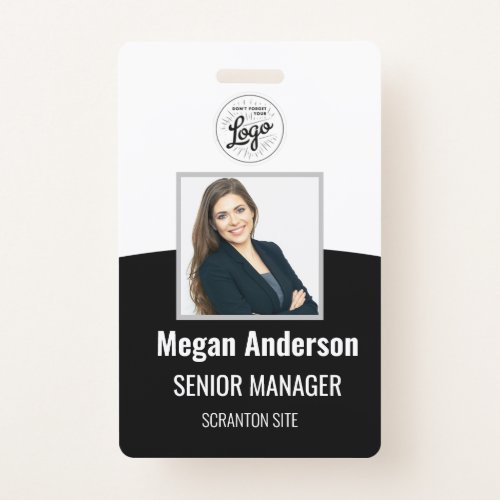 Personalized Black Employee Photo ID Badge