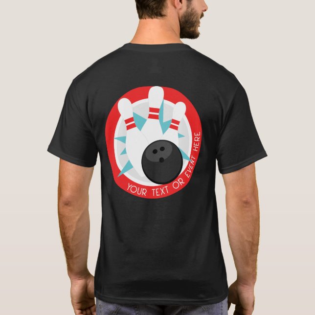 Personalized Black Event Bowling Shirt (Back)
