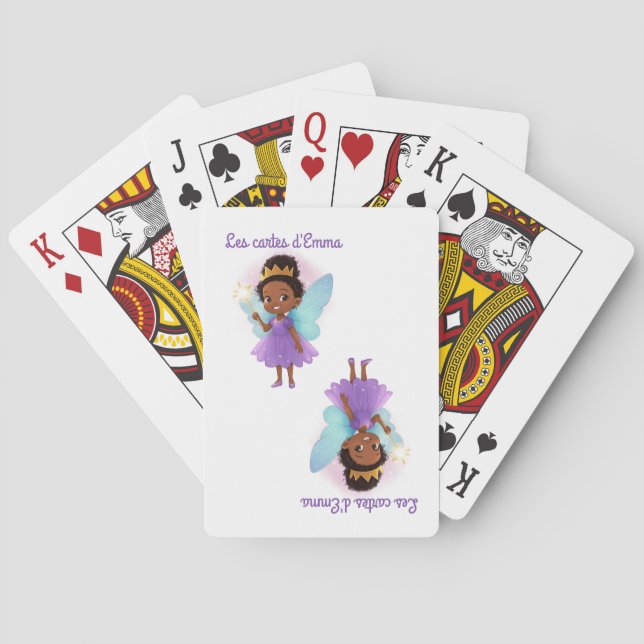 Personalized Black Fairy Playing Poker Cards (Back)