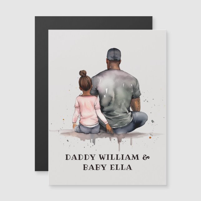 Personalized Black Father and Daughter (5) (Front/Back)