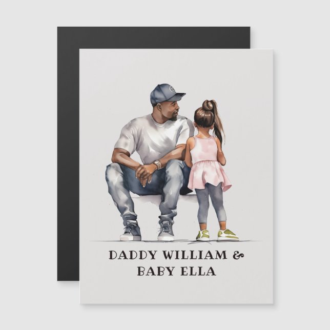 Personalized Black Father and Daughter (6) (Front/Back)