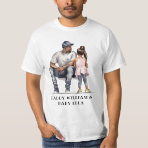 Personalized Black Father and Daughter (6) T-Shirt