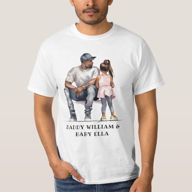 Personalized Black Father and Daughter (6) T-Shirt (Front)