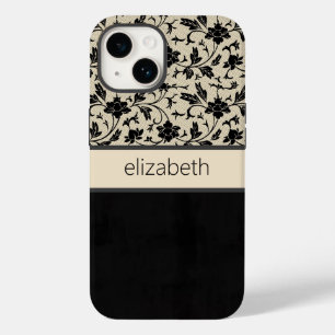 Personalized Black Floral Phone Case