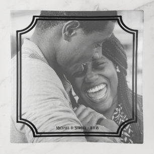 Personalized Black Framed Trinket Tray