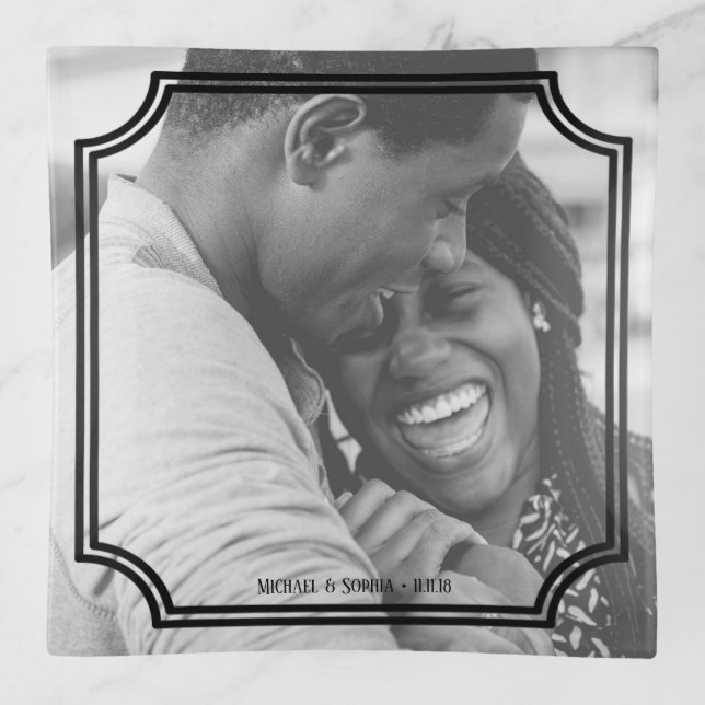 Personalized Black Framed Trinket Tray (Front)