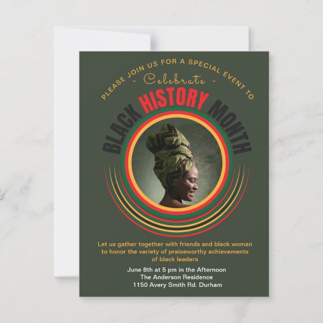 Personalized Black Freedom African American pride Holiday Card (Front)