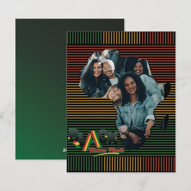 Personalized Black Freedom African American pride  Holiday Card (Front/Back)