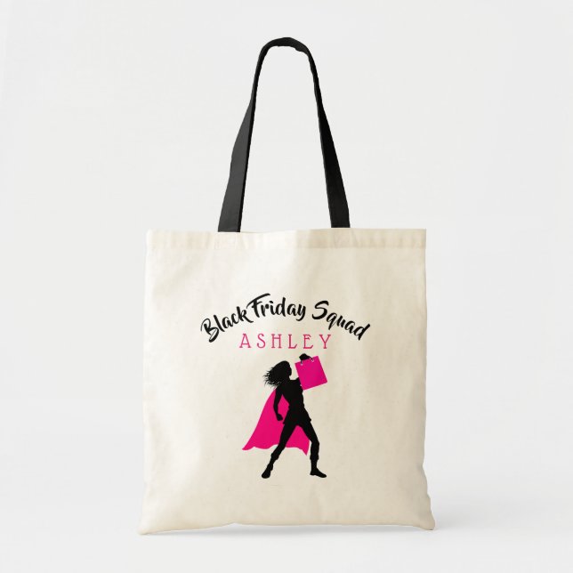 Personalized Black Friday Squad Tote Bag (Front)