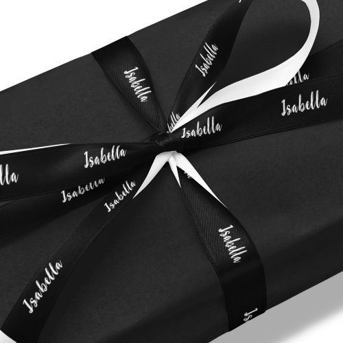 Personalized Black  Gift Satin Ribbon