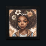 Personalized Black girl Jewelry Keepsake box<br><div class="desc">Elevate your décor and embrace individuality with this enchanting addition to your home. Crafted with care and attention to detail,  this Jewelry box is a celebration of beauty and diversity. Make it uniquely yours by adding a name to create a meaningful and personalized touch.</div>