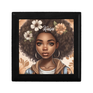 Personalized Black girl Jewelry Keepsake box
