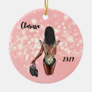 Personalized Black Girl Kids Dance Ornament