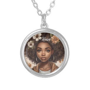 Personalized Black girl Necklace