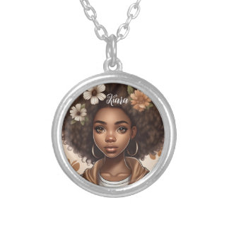 Personalized Black girl Necklace