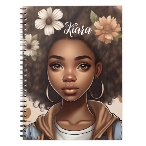 Personalized Black girl Notebook