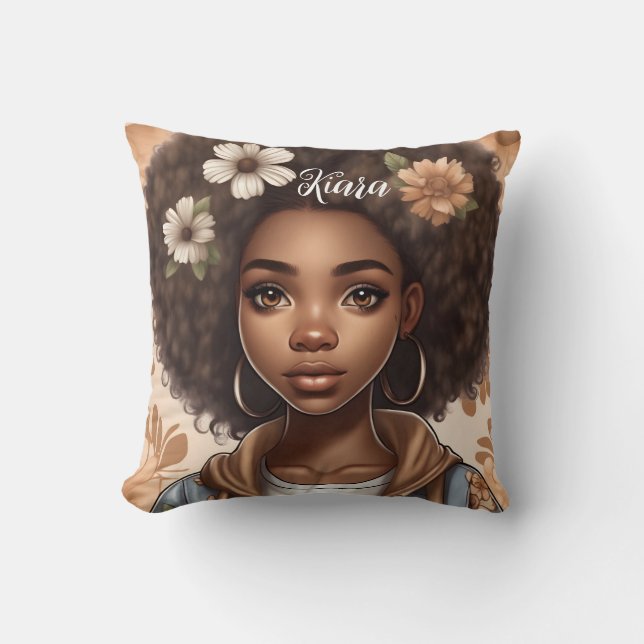 Personalized Black girl Pillow (Front)