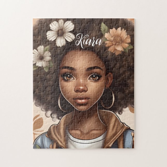 Personalized Black girl Puzzle (Vertical)