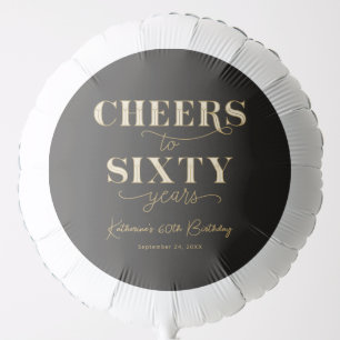 Personalized Black Gold 60th Birthday Party Balloon