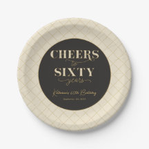 Personalized Black Gold 60th Birthday Party