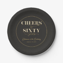 Personalized Black Gold 60th Birthday Party