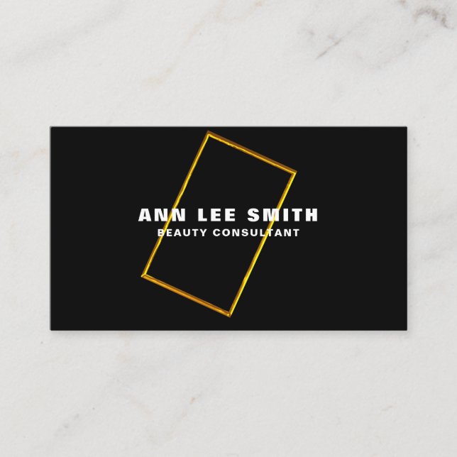 Personalized Black Gold Accent Custom Business Car Card (Front)