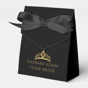 Personalized Black & Gold Bridesmaid Gift Favor Boxes