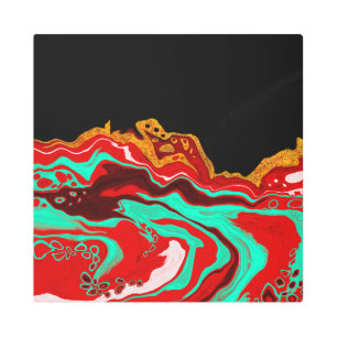 Personalized Black, Gold, Burgundy, Marble Art  